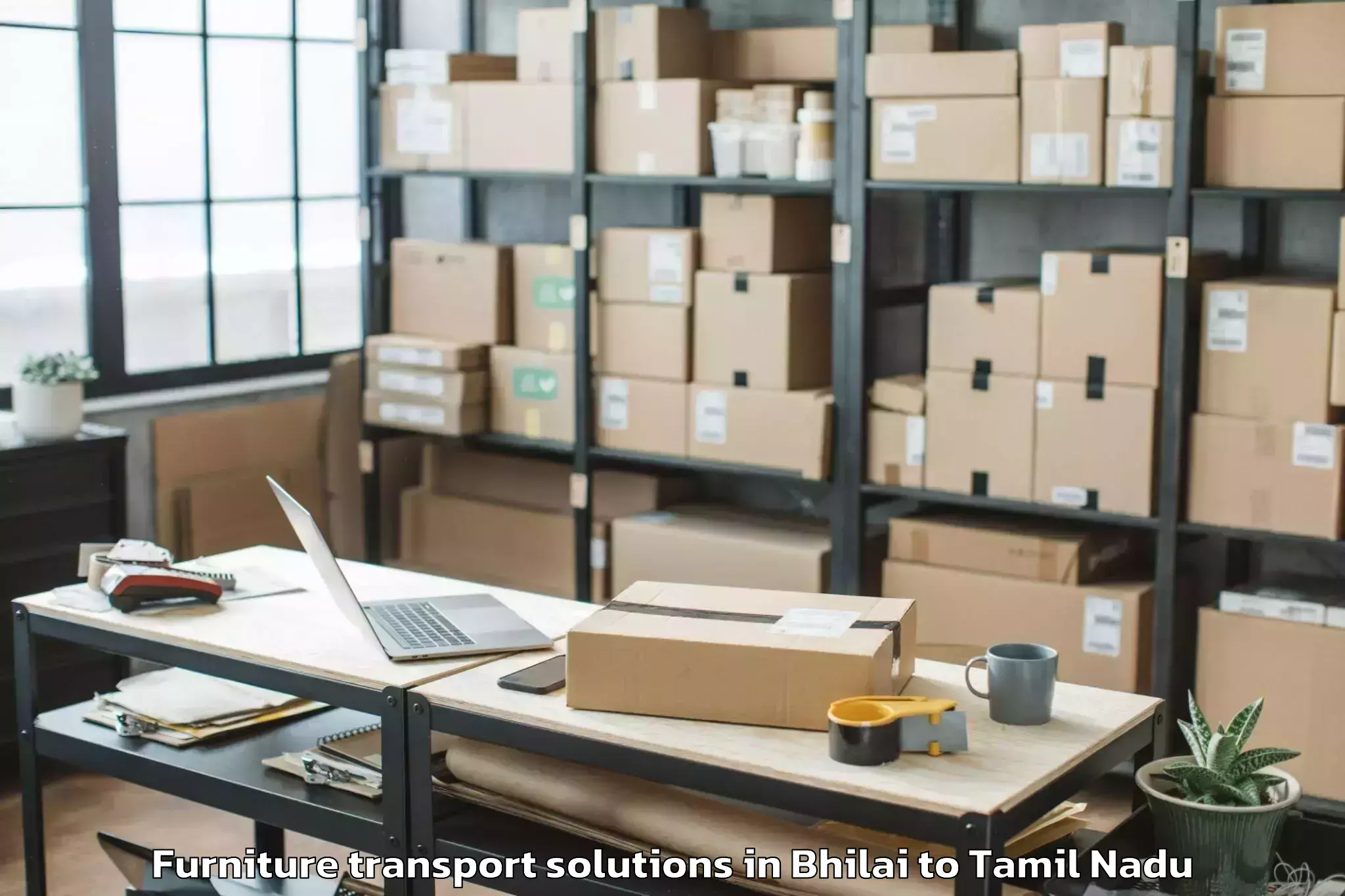 Hassle-Free Bhilai to Koothanallur Furniture Transport Solutions